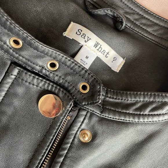 Black Leather Crop Jacket - Picture 4 of 6